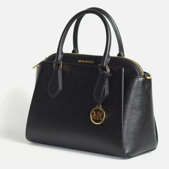 Michael Kors Crossbody Daria Large Triple Compartment Black Leather Satc… - Picture 3 of 11